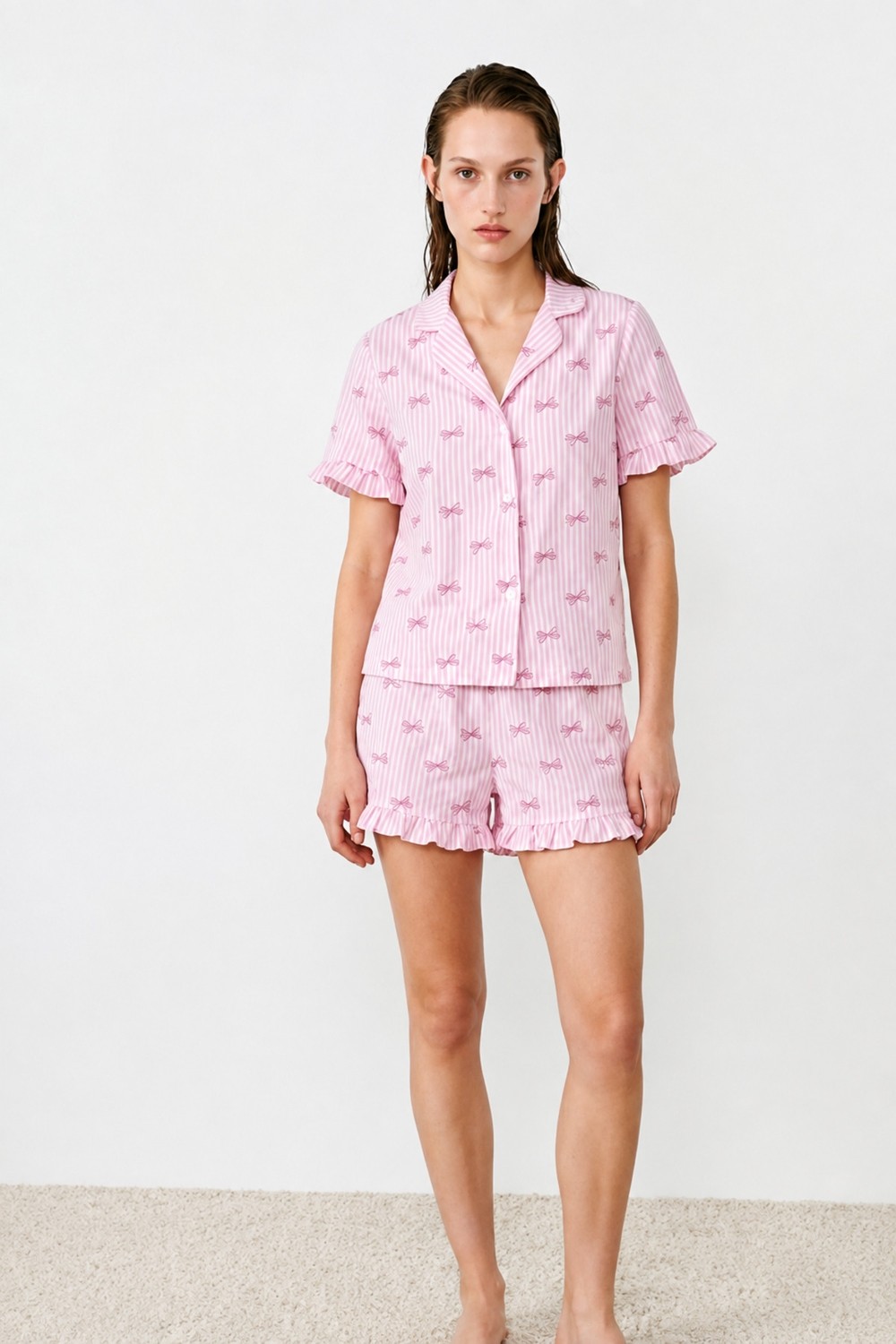 Fit Women Kadın Relaxed Lastikli Çok Renkli Pijama Takımı görsel 7