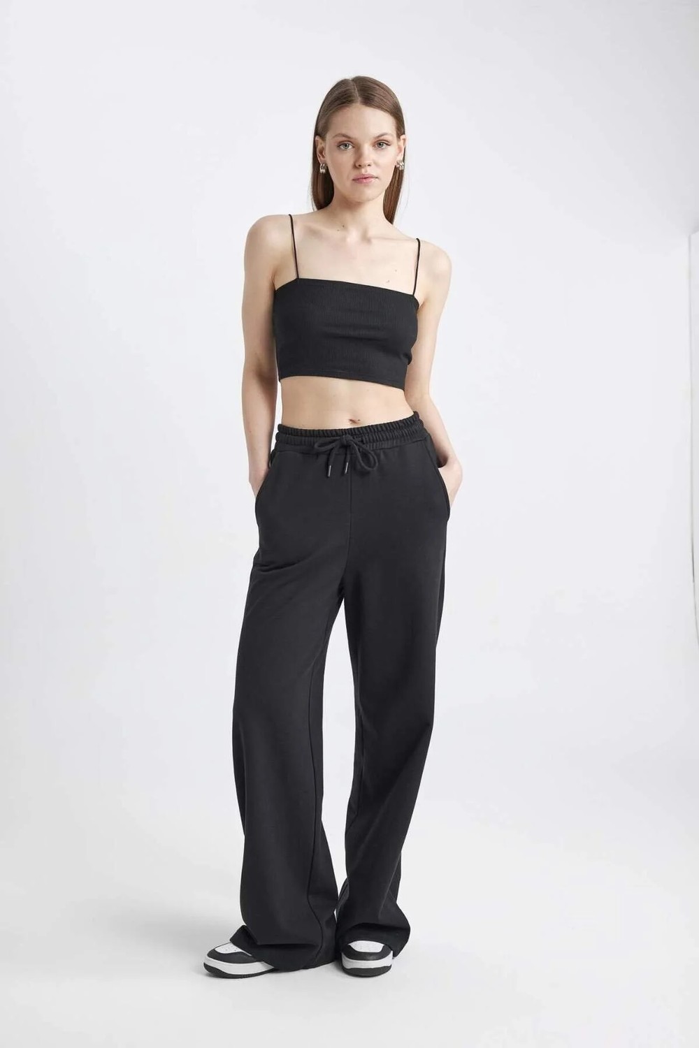 DeFacto Wide Leg Beli Lastikli Geniş Bol Paça Eşofman Altı Kız Çocuk D9251A825SP