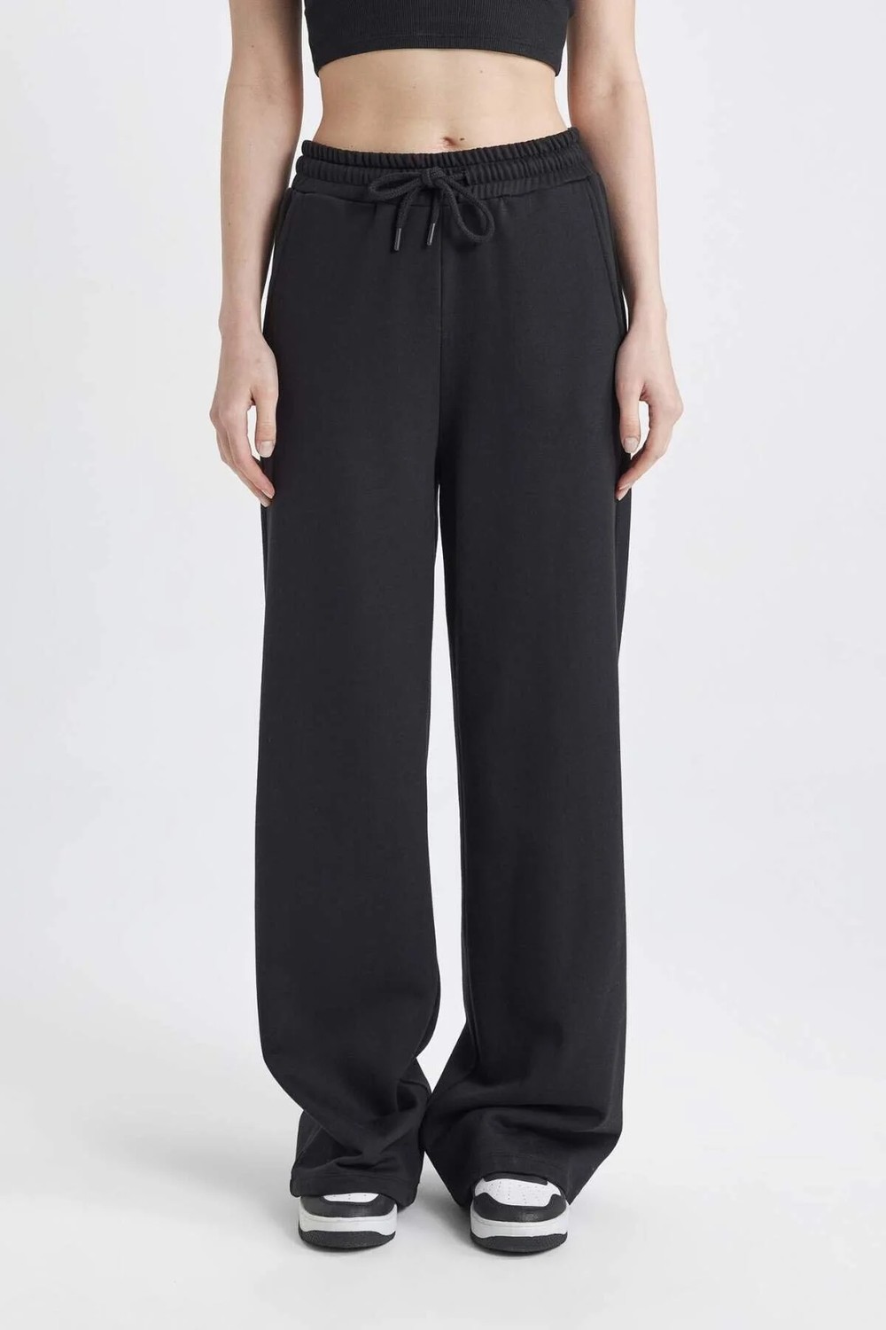 DeFacto Wide Leg Beli Lastikli Geniş Bol Paça Eşofman Altı Kız Çocuk D9251A825SP görsel 4