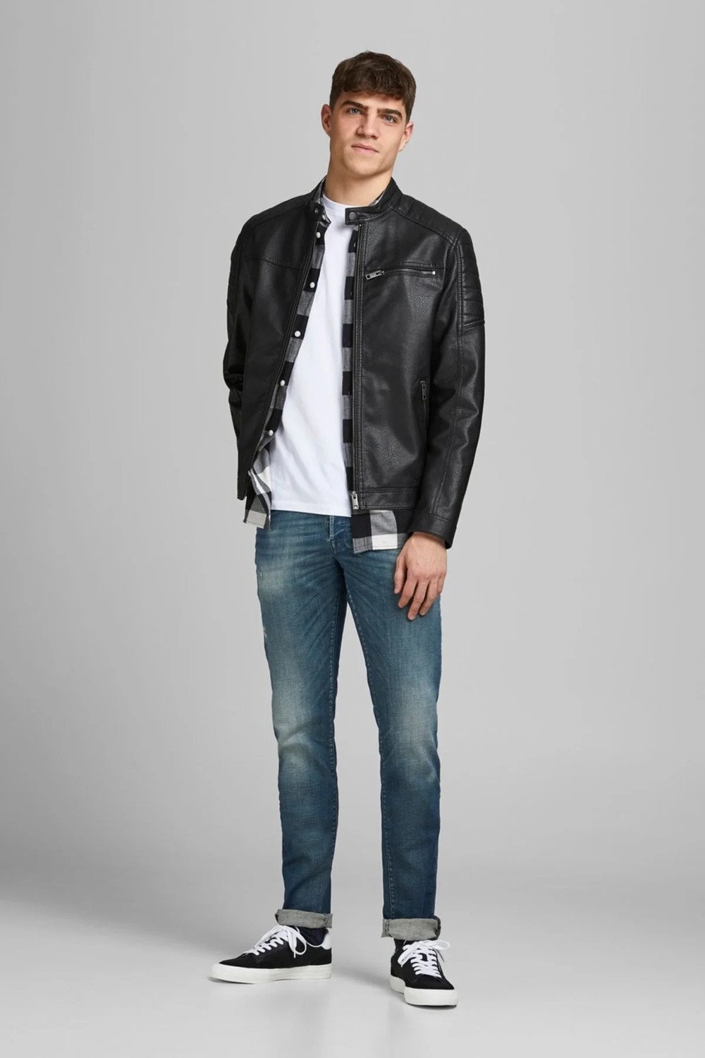 Jack & Jones Erkek Deri Ceket 63412147218 Siyah görsel 2