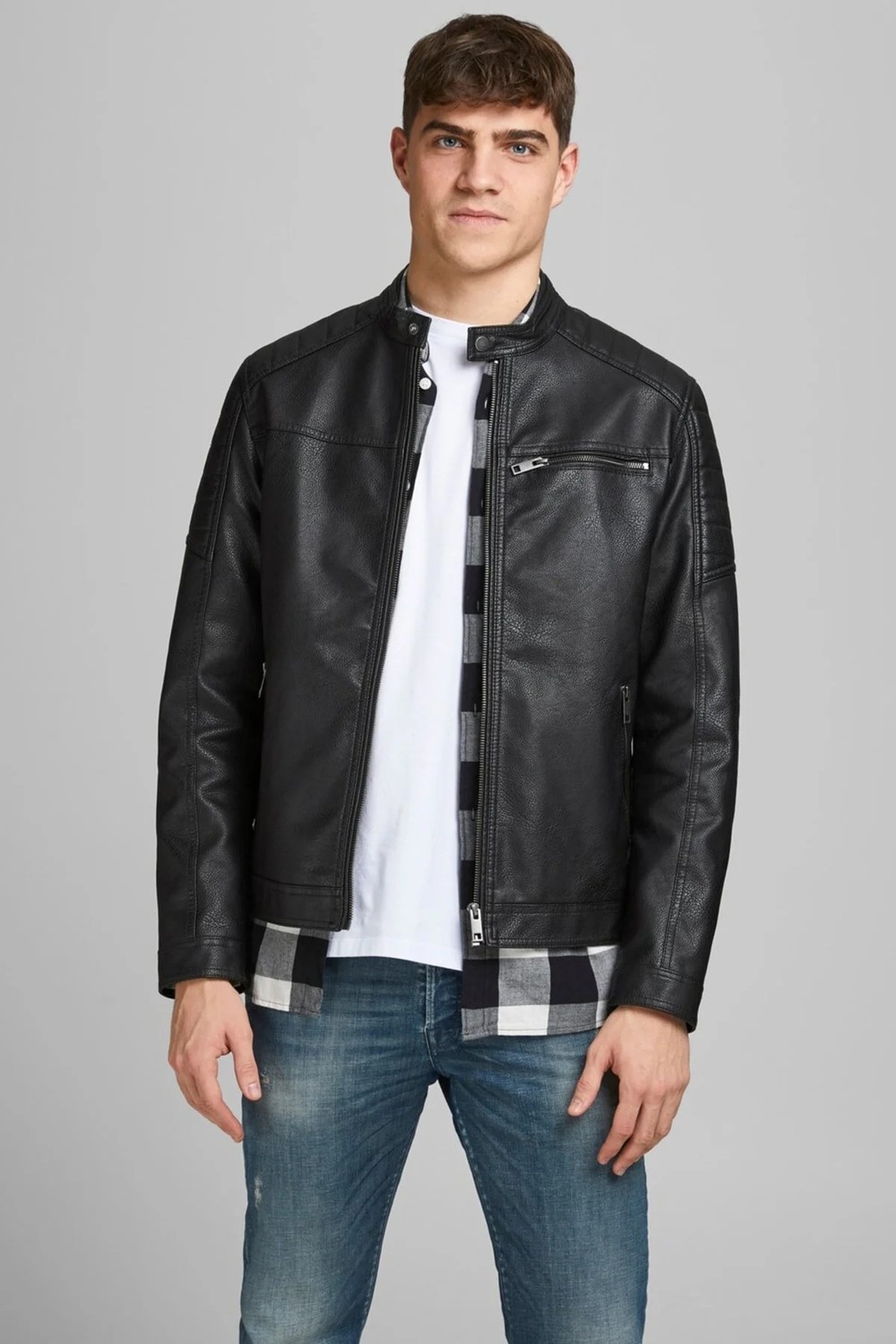 Jack & Jones Erkek Deri Ceket 63412147218 Siyah görsel 3