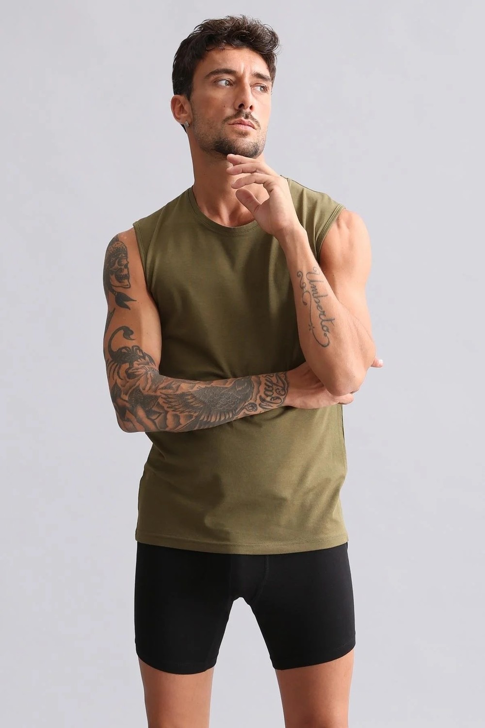 Mısırlı Modal By Tencel Hercules Slim Fit Bisiklet Yaka Sporcu Atlet Hardal görsel 6