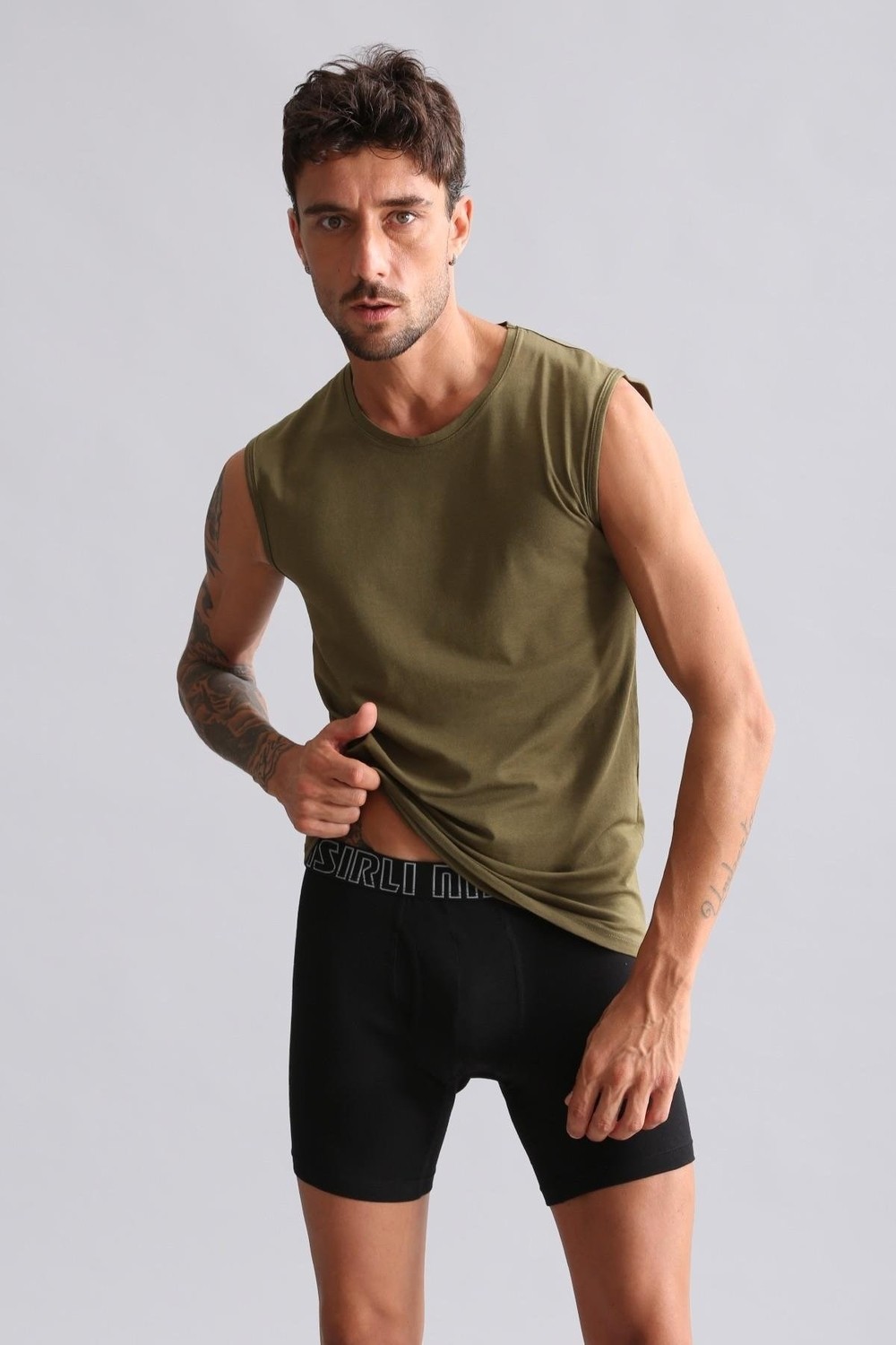 Mısırlı Modal By Tencel Hercules Slim Fit Bisiklet Yaka Sporcu Atlet Hardal görsel 8