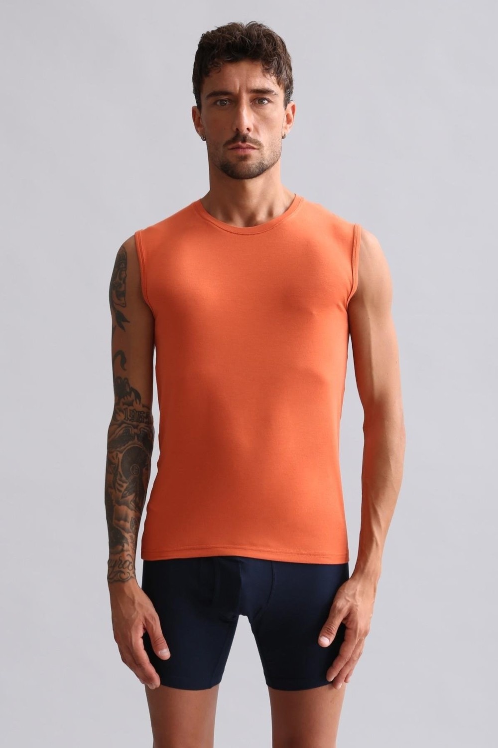 Mısırlı Modal By Tencel Hercules Slim Fit Bisiklet Yaka Sporcu Atlet Hardal