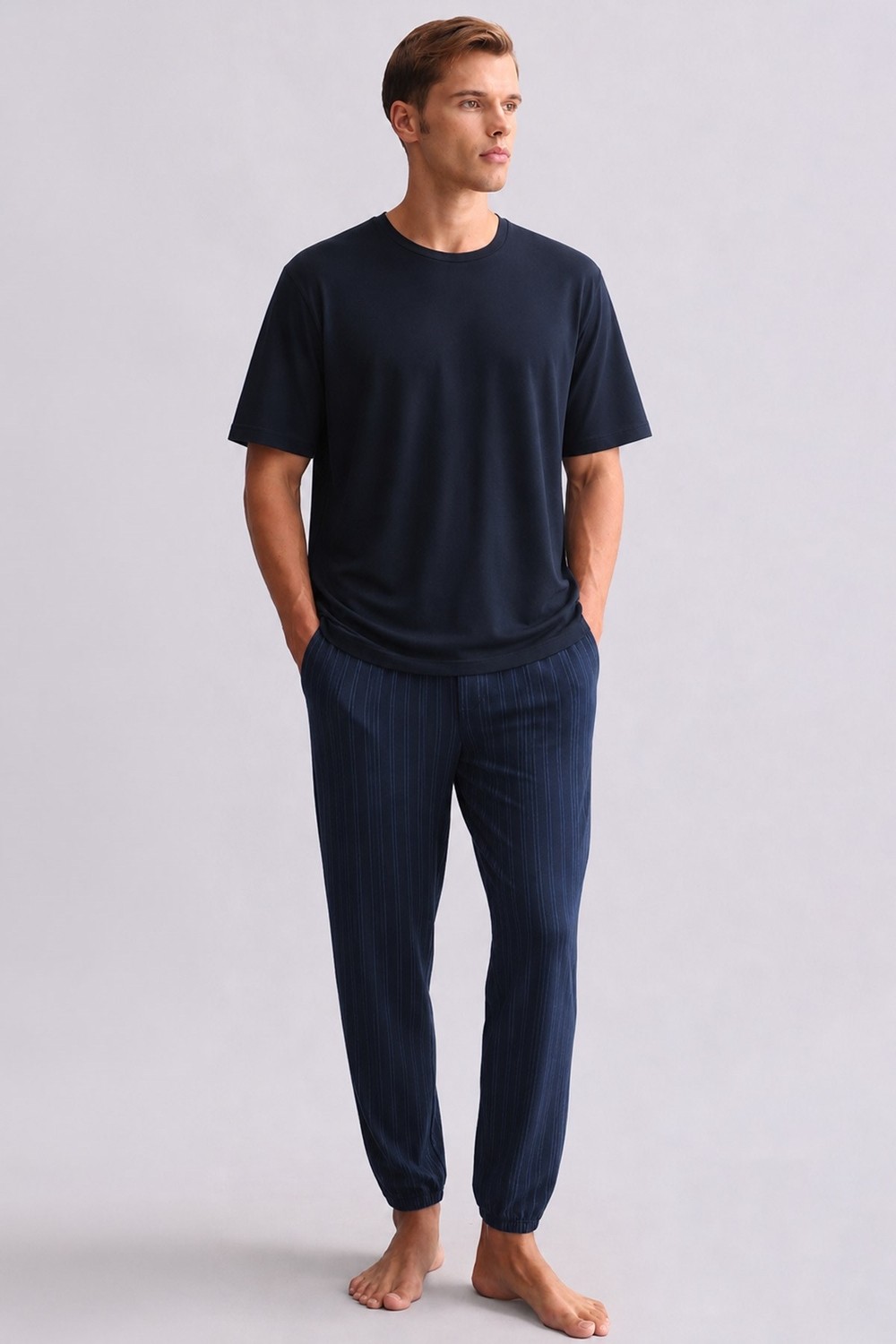 Mısırlı Erkek Bambu Jogger Pantolon Lacivert görsel 2