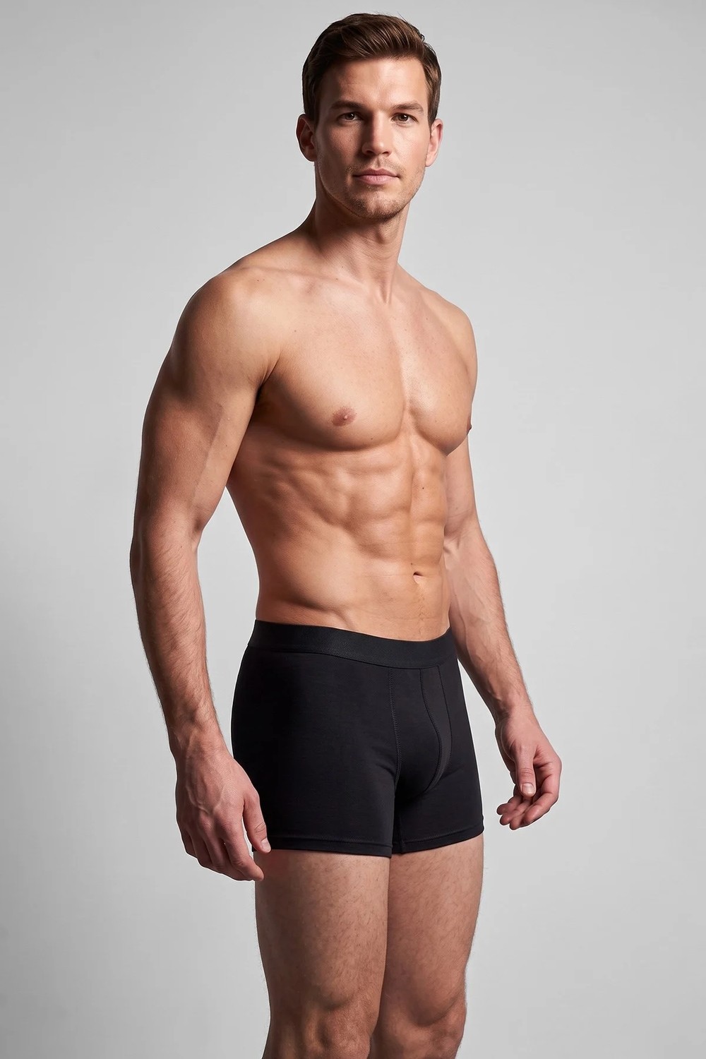 Mısırlı Erkek Pamuklu Slim Fit Klasik Üçlü Boxer Siyah görsel 2