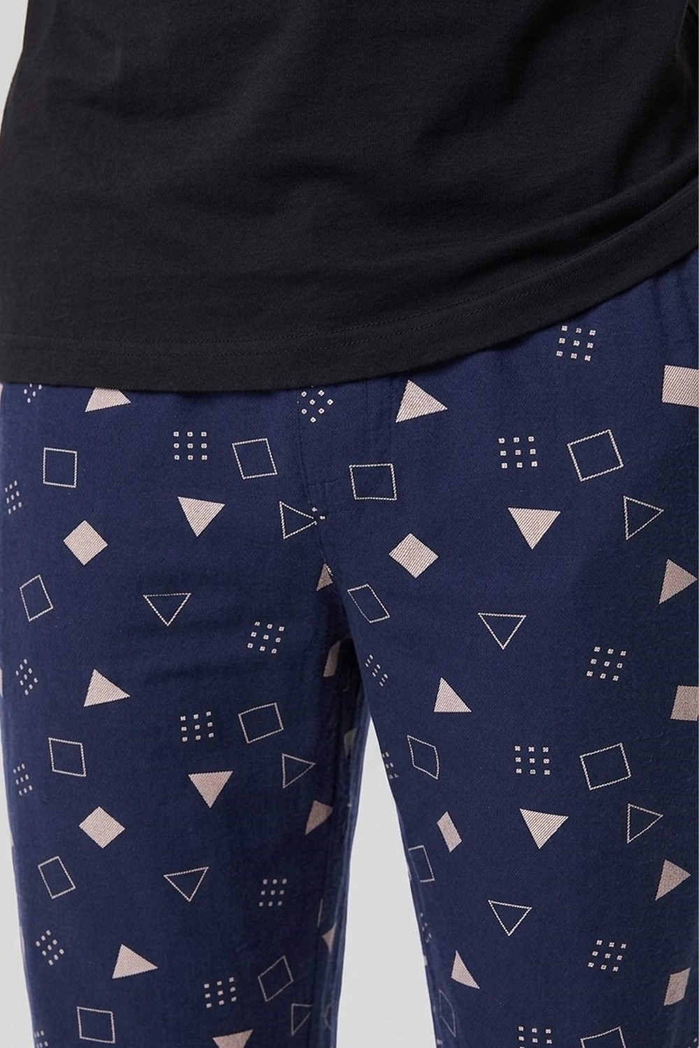 Mısırlı Erkek Geometrik Desen Alt Pijama Lacivert görsel 3