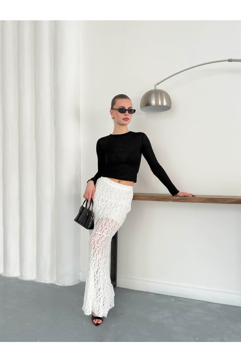 Very Moda Dantel Abiye Etek | F1887 görsel 8