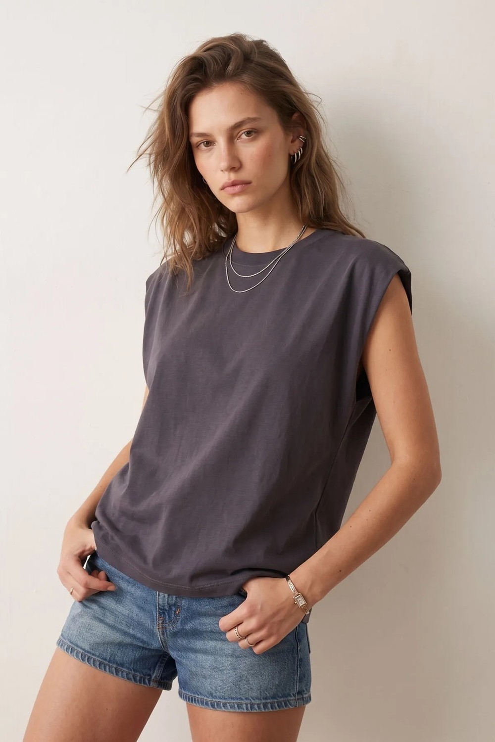elemge %100 Pamuk Süprem Tok Kumaş Kadın Oversize Bordo T-Shirt Geniş Omuzlu Dökümlü Kolsuz Bol Kalıp Compact Penye