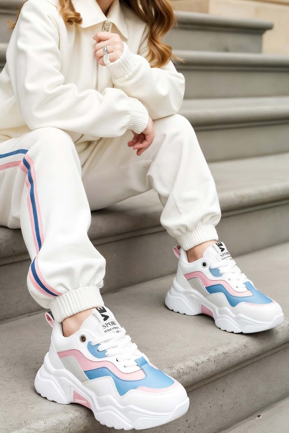 Dark Seer Çocuk Beyaz Pudra Sneaker Spor Ayakkabı 2026 - Kids DS 2110 görsel 8