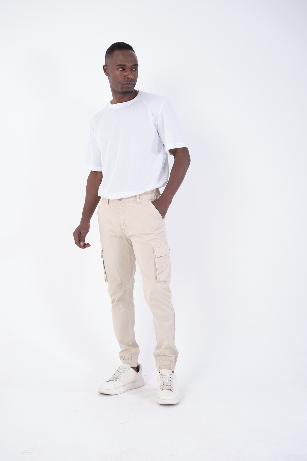 twentyfive25 Erkek Kargo Cepli Lastik Paça Gabardin Jogger Pantolon