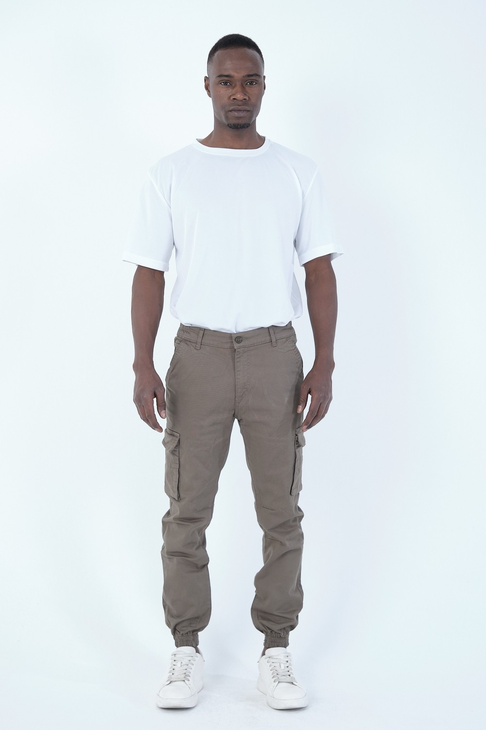 twentyfive25 Erkek Kargo Cepli Lastik Paça Gabardin Jogger Pantolon