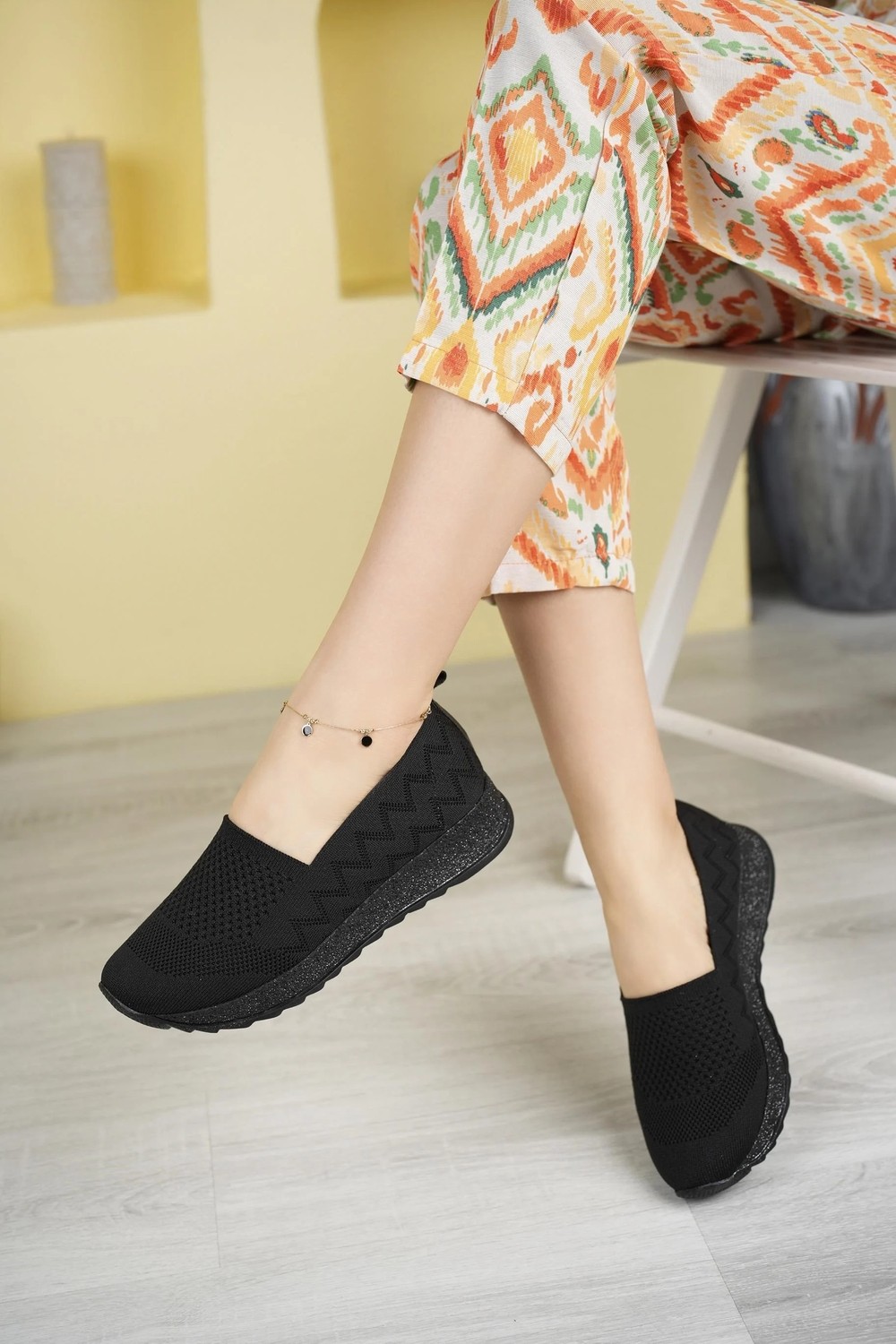 Nesil Shoes Aky 055 Nude Triko Yazlık Kadın Ayakkabı görsel 3