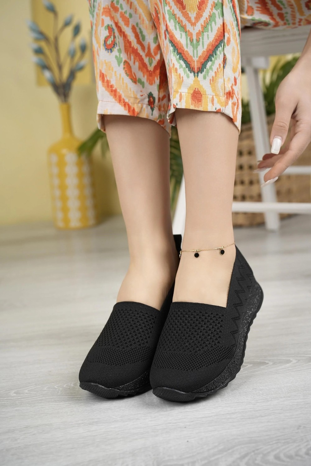 Nesil Shoes Aky 055 Nude Triko Yazlık Kadın Ayakkabı görsel 4