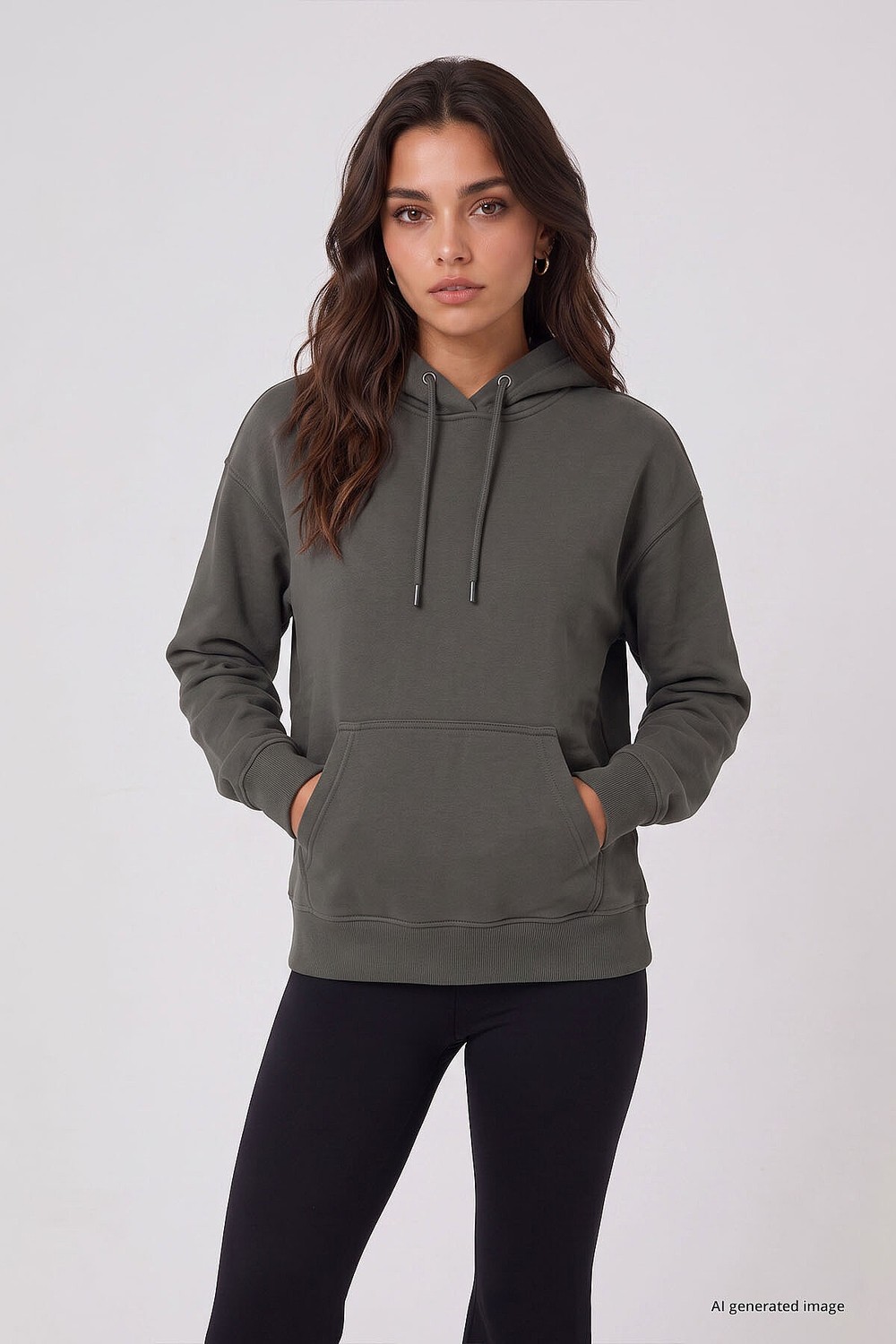 Tommy Life Soft Vişne Standart Kapüşonlu Kanguru Cepli Basic Kadın Sweatshirt - 97321 görsel 4