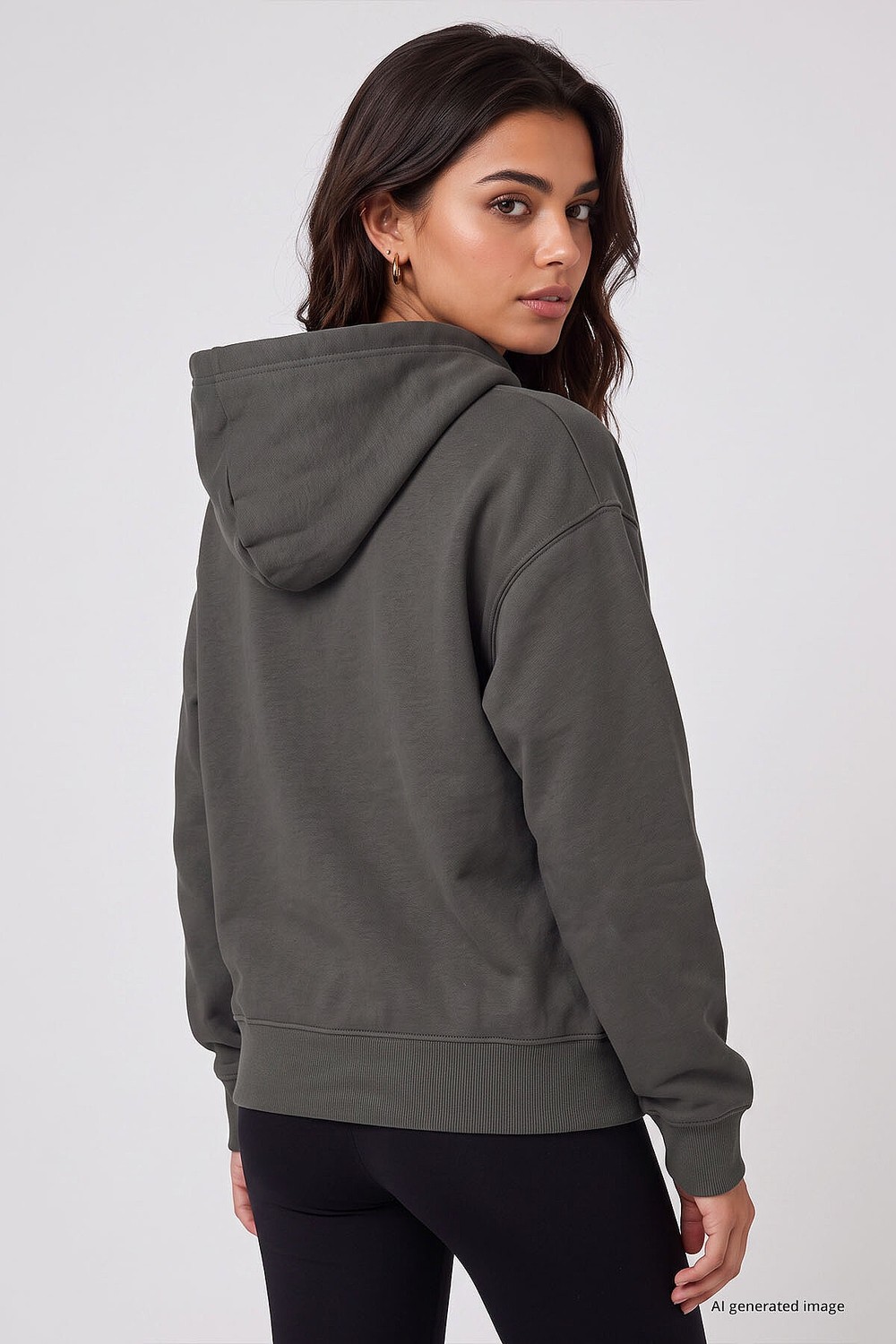 Tommy Life Soft Vişne Standart Kapüşonlu Kanguru Cepli Basic Kadın Sweatshirt - 97321 görsel 5