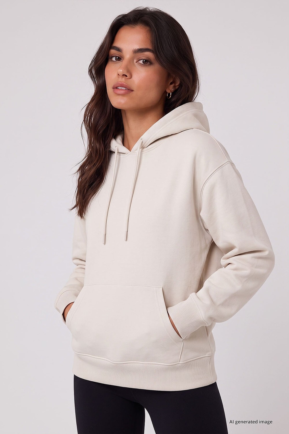 Tommy Life Soft Vişne Standart Kapüşonlu Kanguru Cepli Basic Kadın Sweatshirt - 97321 görsel 8