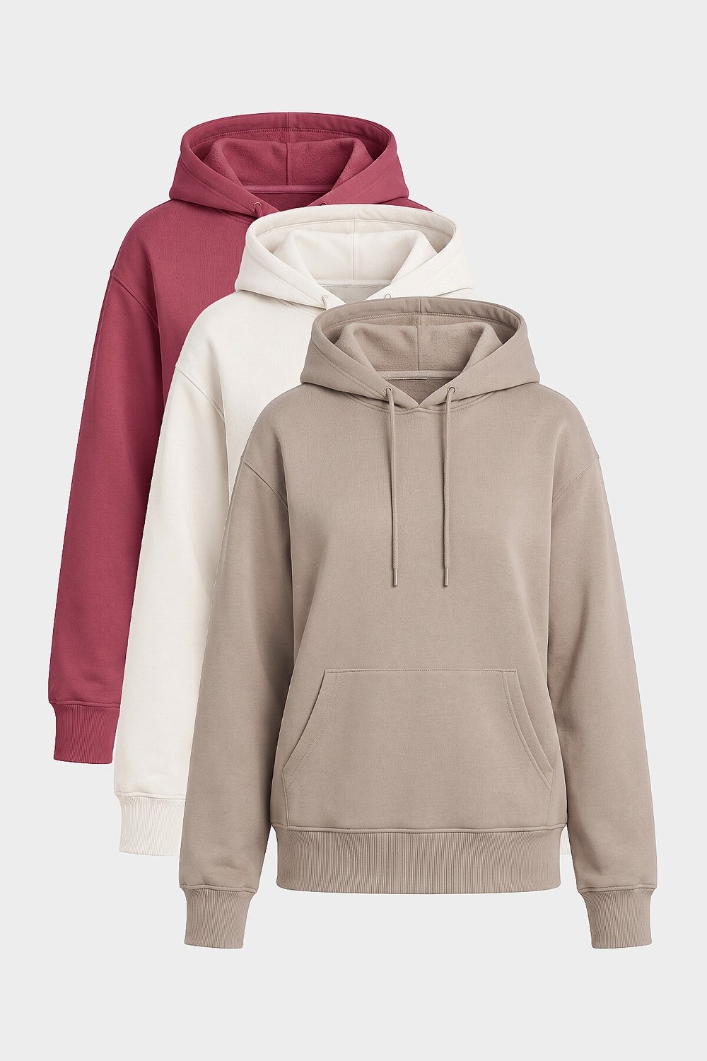 Tommy Life Standart Kapüşonlu 2li Paket Siyah-Haki Kadın Sweatshirt - 97321