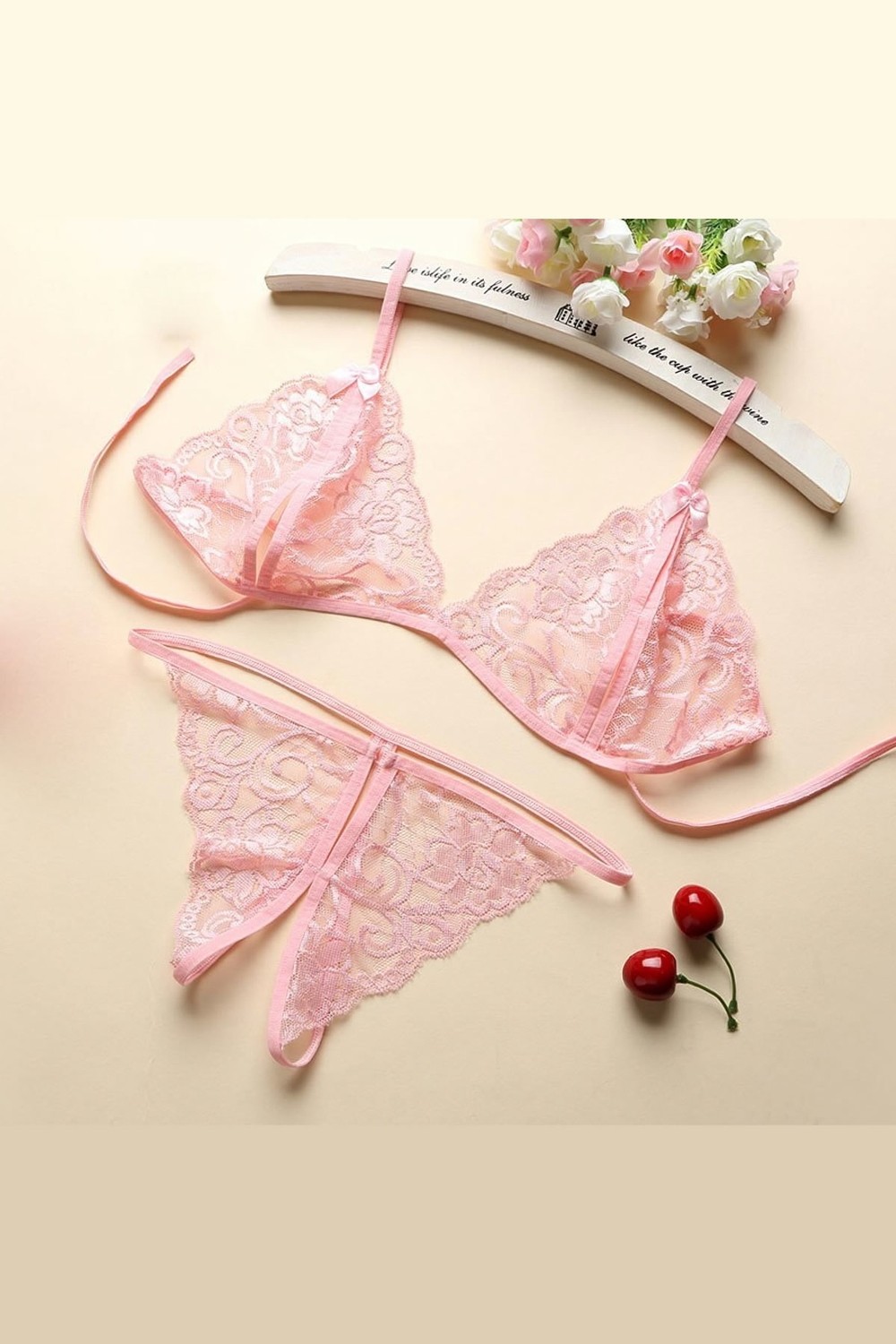 Hace Bazaar Kadın Pembe Dantelli Sütyen Külot Takımı H110398 - HCB1232857-2965