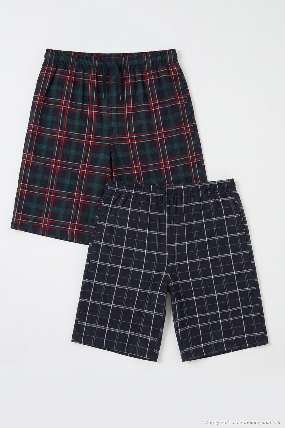 Buratti Pamuklu Regular Fit Bağlamalı Cepli 2'li Pijama Paket Şort Erkek Şort 6574004S2