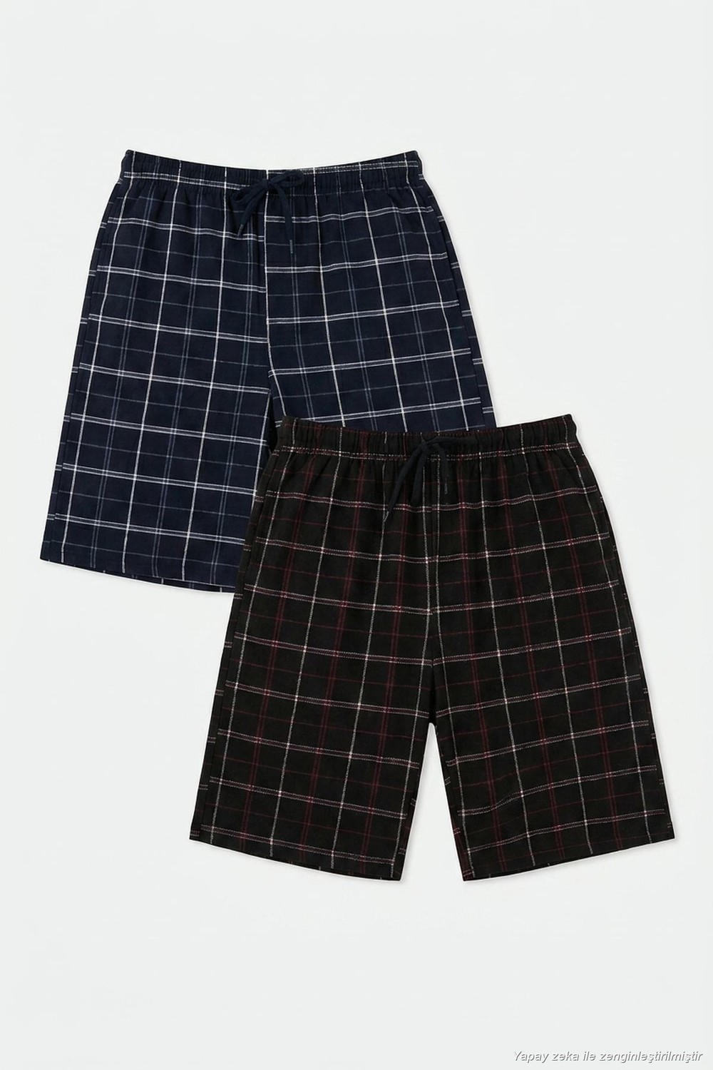 Buratti Pamuklu Regular Fit Bağlamalı Cepli 2'li Pijama Paket Şort Erkek Şort 6574004S2 görsel 7