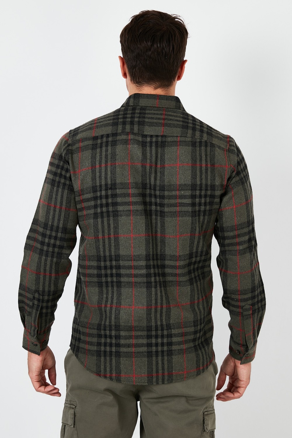 Buratti Ekoseli Uzun Kollu Slim Fit Kışlık Gömlek Erkek Gömlek CF21W112844 görsel 5