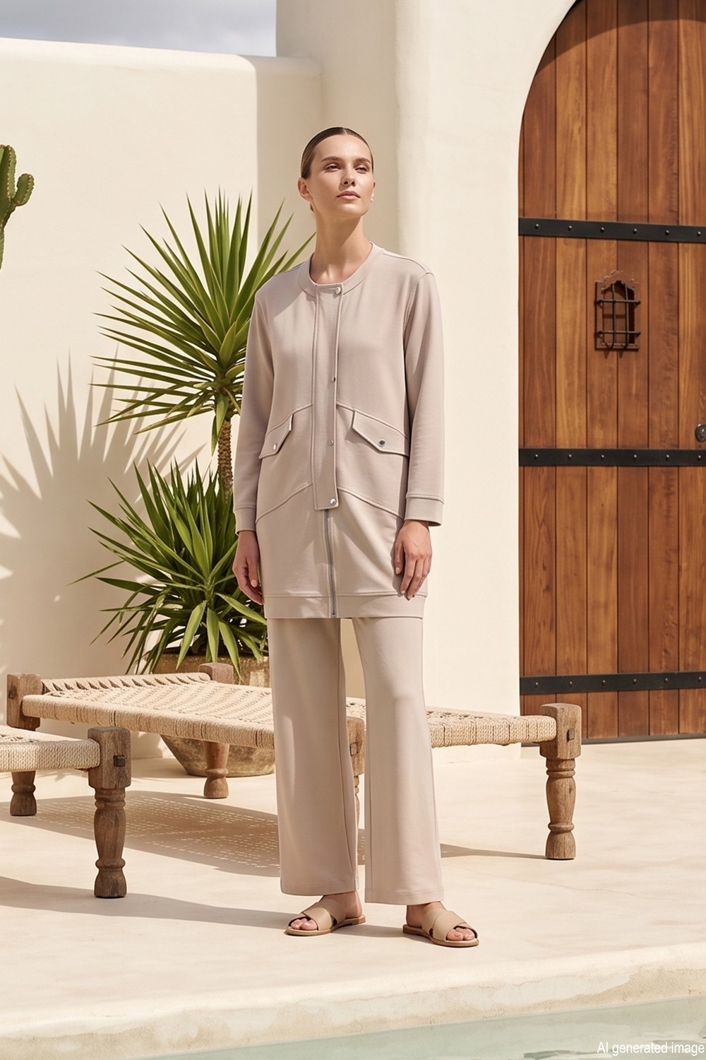 Ceremony Çıtçıt Detaylı Pantolonlu Lycell Takım 991 Taş