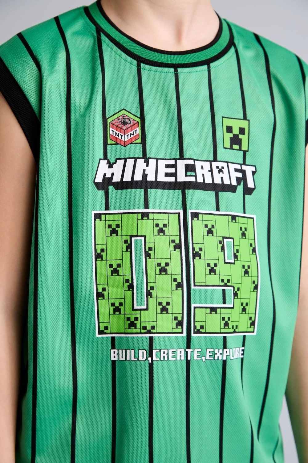 Aesco Defacto Minecraft Bisiklet Yaka Yeşil Atlet Erkek Çocuk H6716A826HS