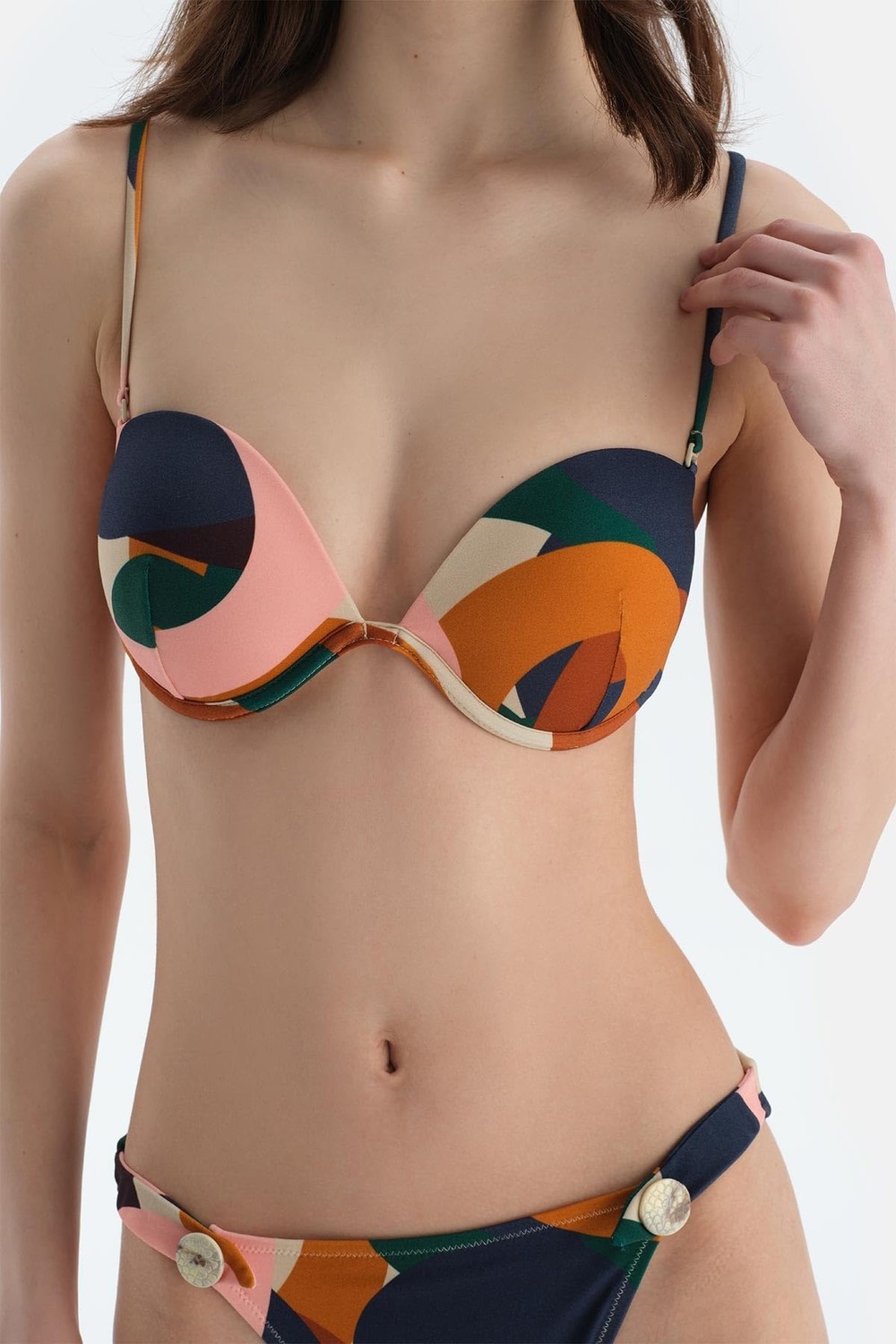 Aesco Dagi Kadın Straplez Bikini Üst, Örme, Çok Renkli, 38 görsel 4