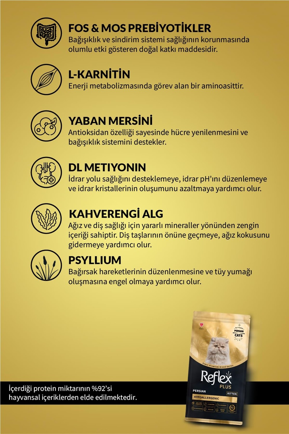 Die Grup Reflex Plus Persian Yavru Kedi Mamasi 1.5 kg görsel 4