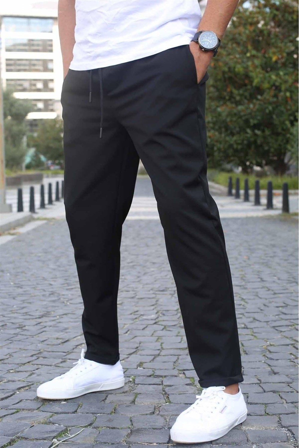 Die Grup Madmext Siyah Basic Jogger Pantolon 5486,SIYAH L