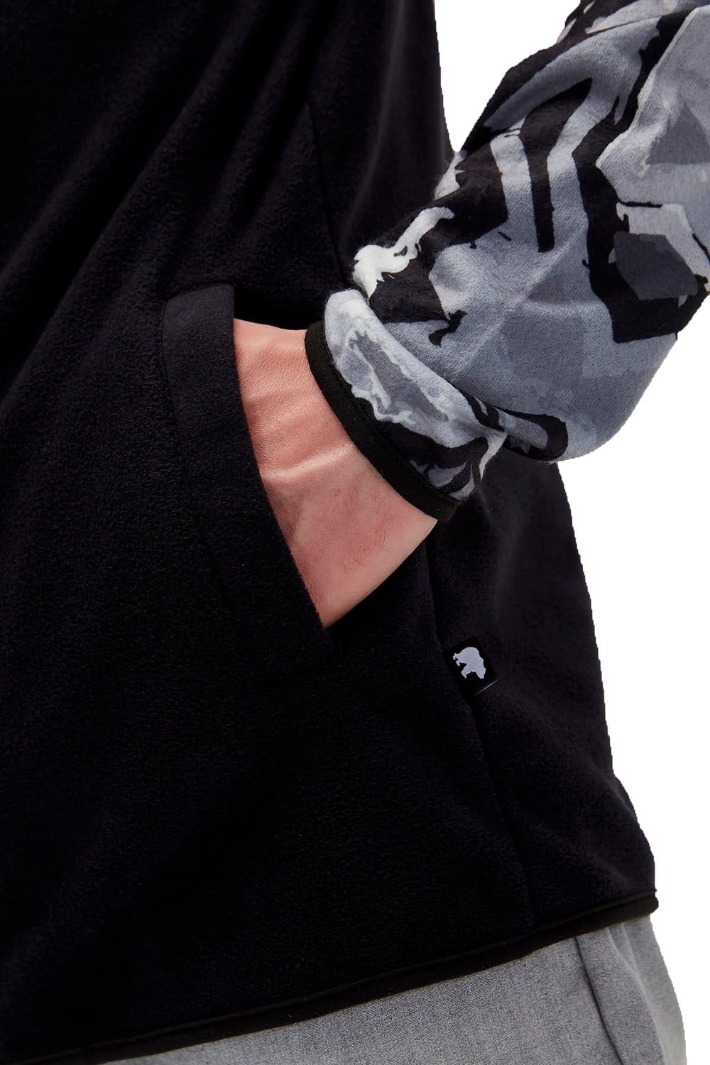 Die Grup Bad Bear 21.02.21.007 Half-Zip Siyah Erkek Sweatshirt görsel 4