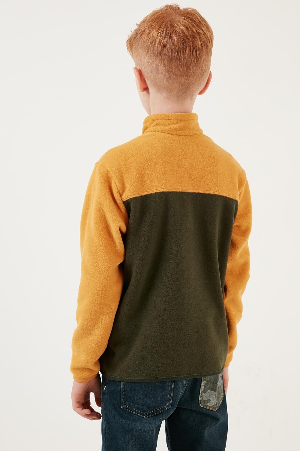 Die Grup Lela Yumuşak Dokulu Yarım Fermuarlı Renk Bloklu Dik Yaka Polar Unisex Çocuk Polar 5905004 görsel 5