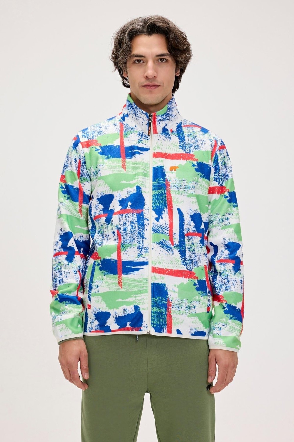 Die Grup Bad Bear Full Zip Drew Polar Erkek Dik Yaka Ceket, Çok Renkli, L