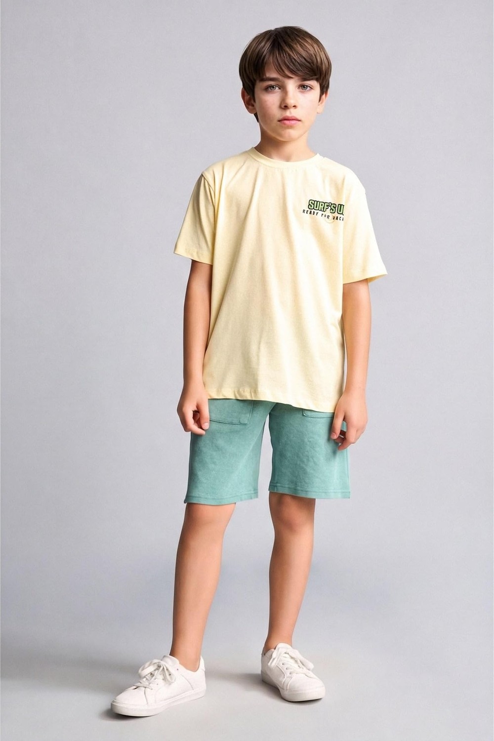 Die Grup DEFACTO%100 Pamuk Oversize Beli Lastikli Şort Erkek Çocuk H7914A826HS