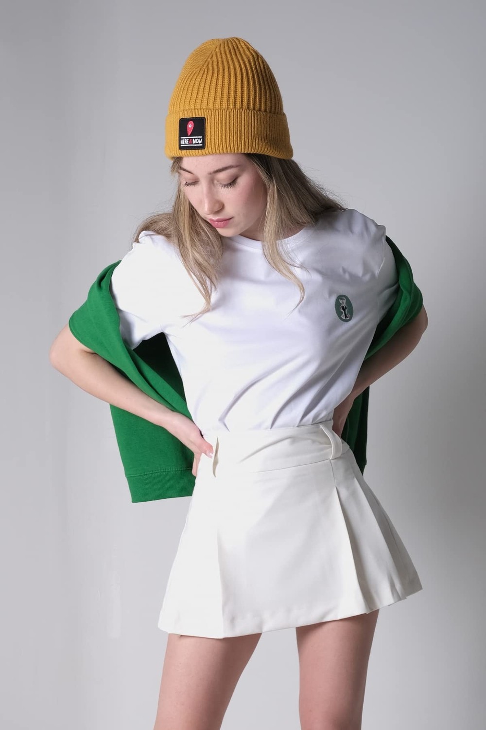 Die Grup Tsc House Unisex 22WCBE480U Here & Now Nakışlı Bere, Hardal, Tek Beden görsel 3