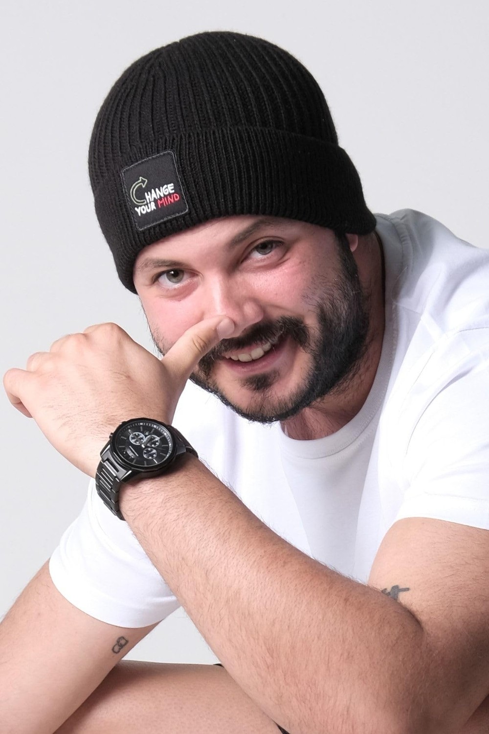 Die Grup Tsc House Unisex 22WCBE481U Change Your Mind Nakışlı Bere, Siyah, Tek Beden görsel 2