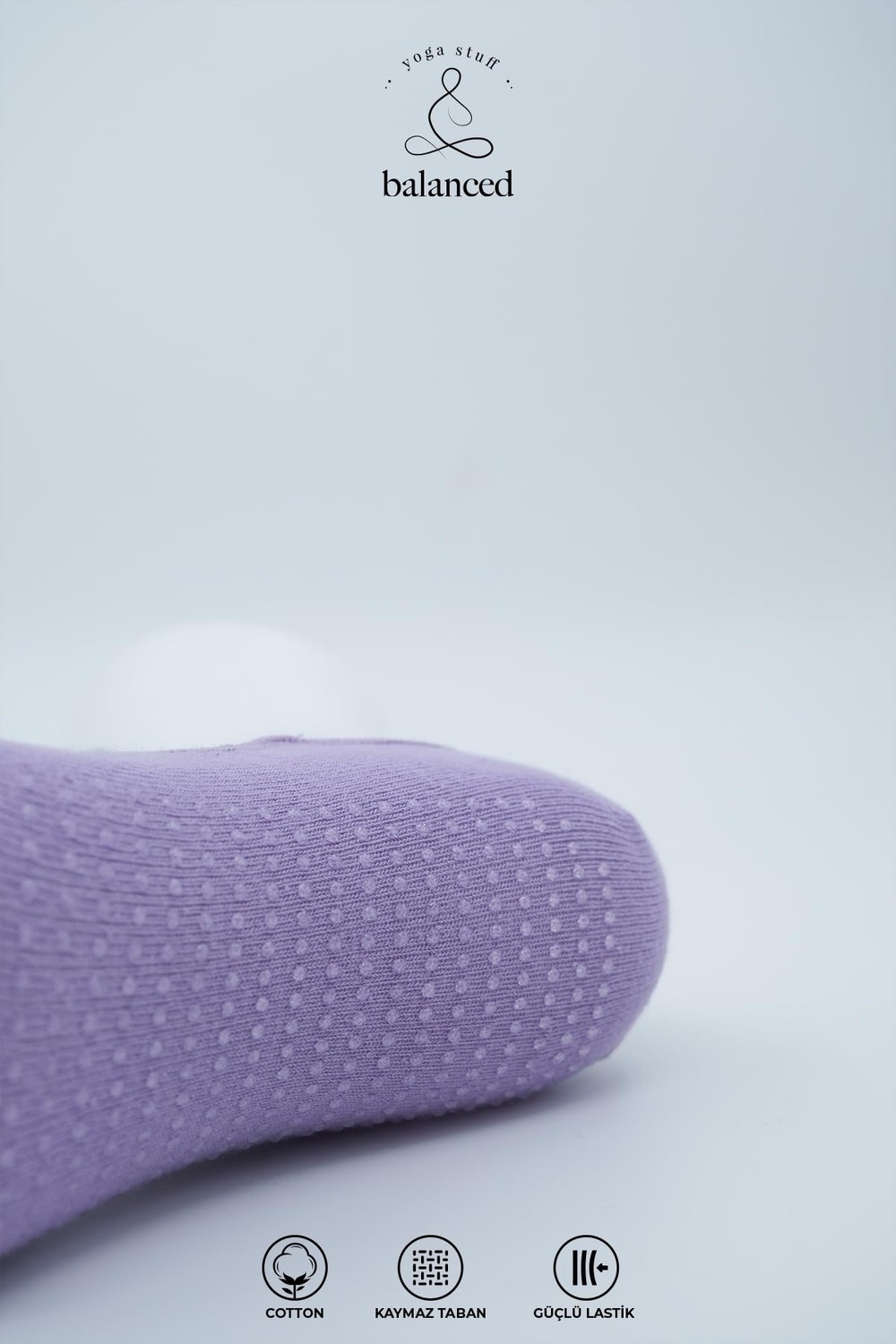 Die Grup 2'li Paket Kaydırmaz Yoga & Pilates & Dans & Bale Çorabı Avantajlı Set (Pembe ve Mor, 36-40) görsel 3