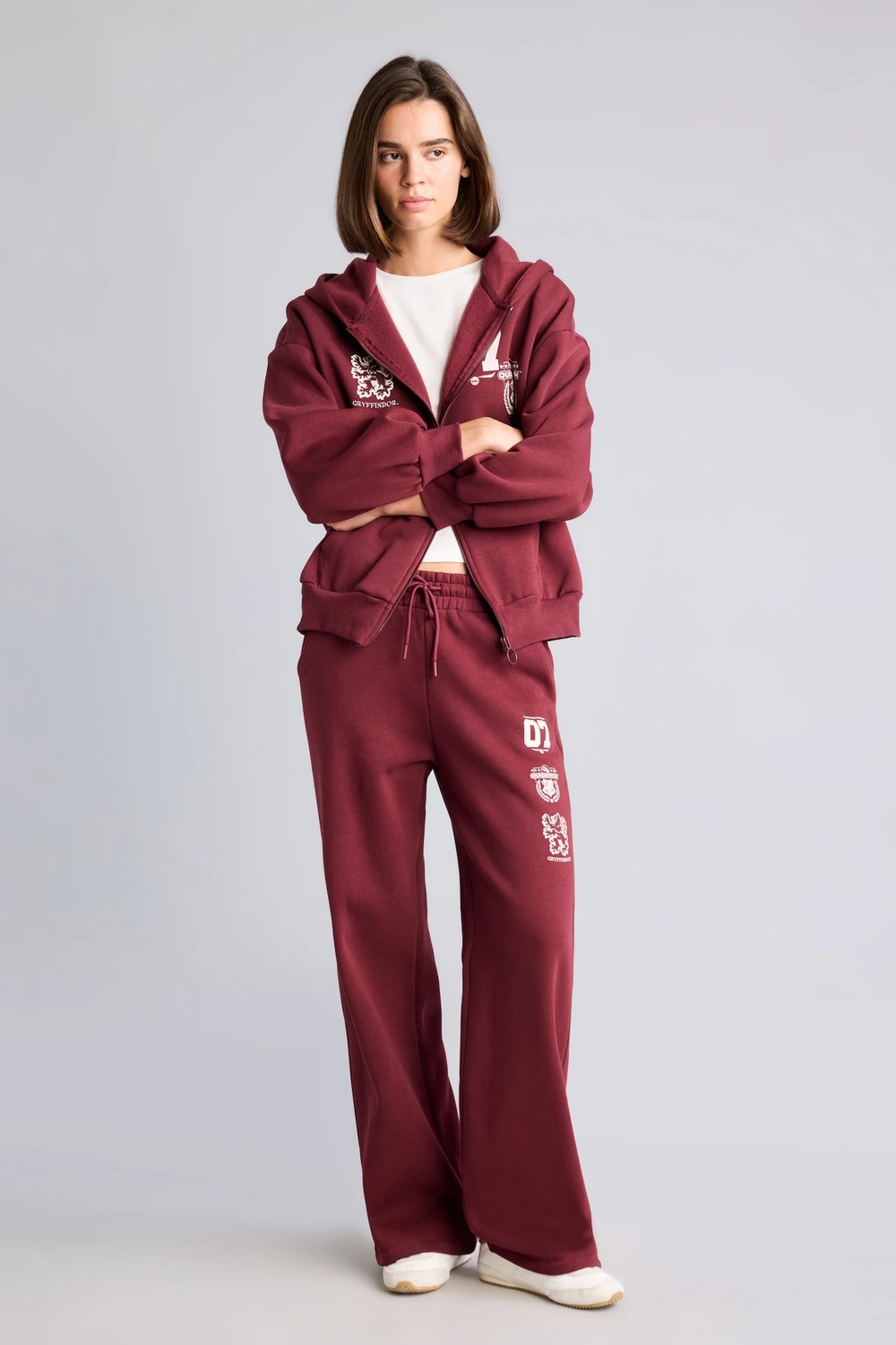 DeFacto Harry Potter Wide Leg Beli Bağcıklı Baskılı Kalın Kumaş Eşofman Altı I3173AX26AU görsel 2