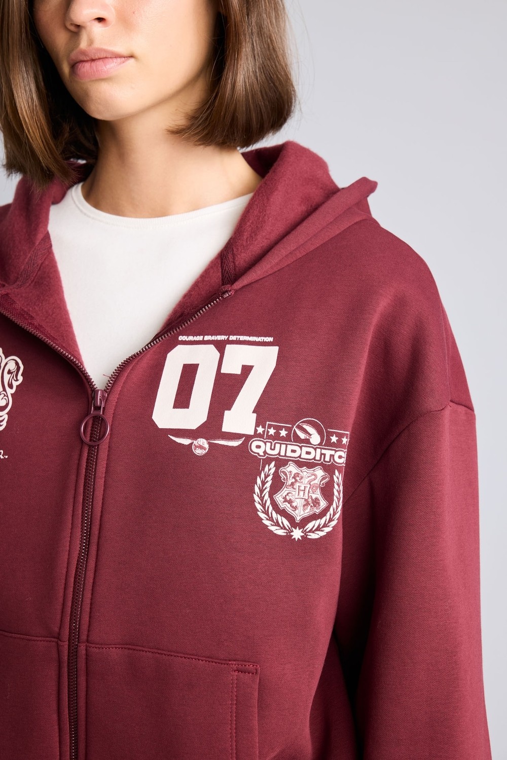 DeFacto Harry Potter Gryffindor Baskılı Kapüşonlu Oversize Fermuarlı Kalın Hırka Sweatshirt I3023AX26AU görsel 4