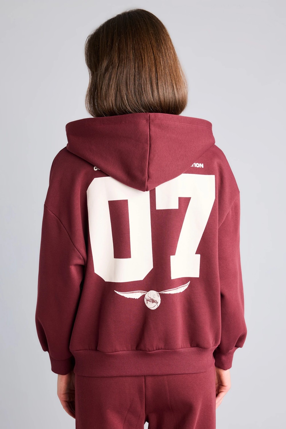 DeFacto Harry Potter Gryffindor Baskılı Kapüşonlu Oversize Fermuarlı Kalın Hırka Sweatshirt I3023AX26AU görsel 5