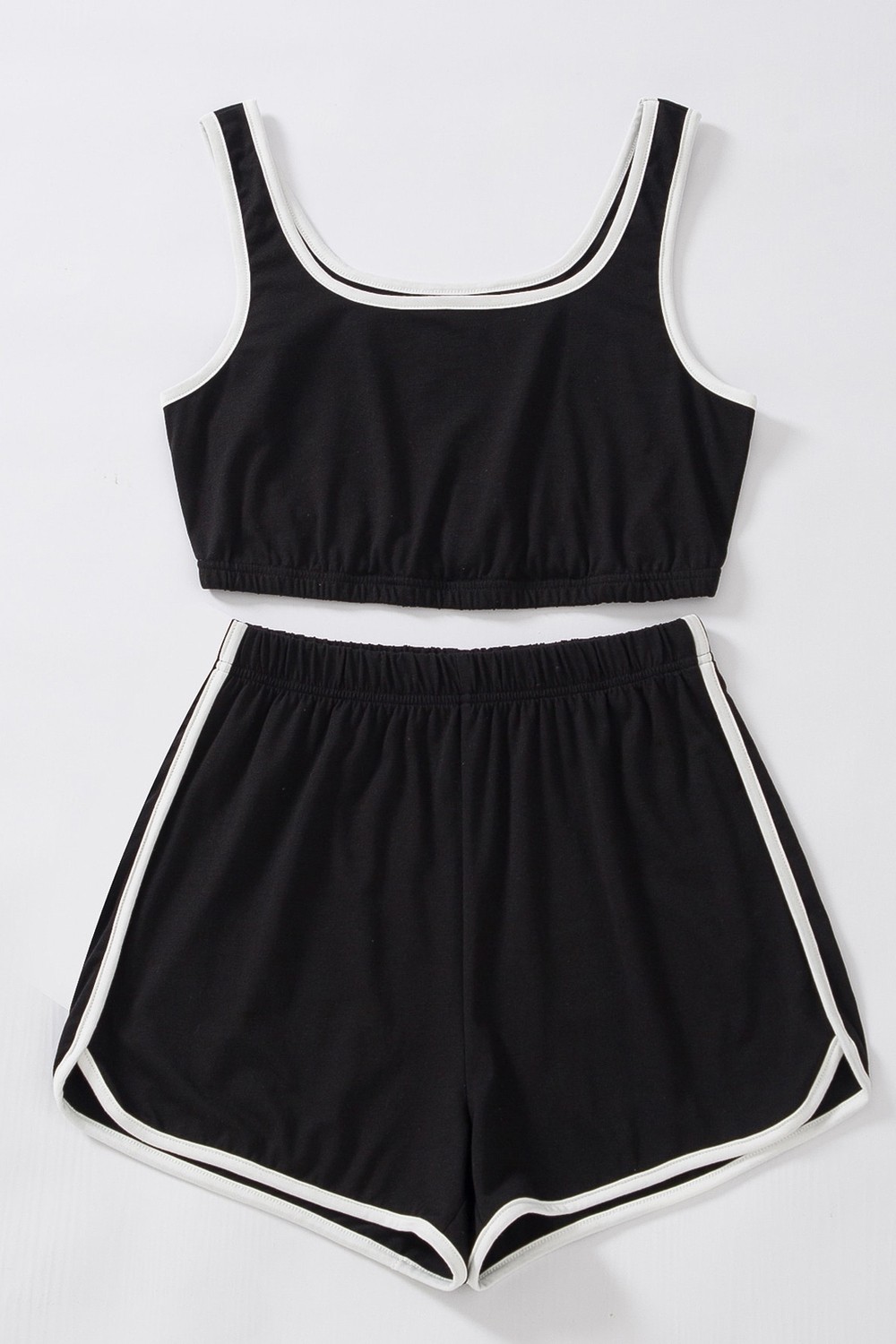 Ozka Concept Kadın Siyah Askılı Crop Top Şortlu Gecelik Takım H110560 görsel 2