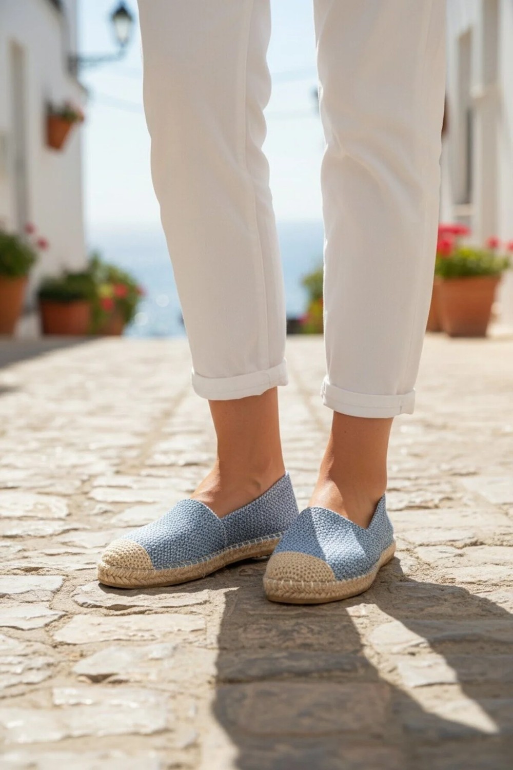 Aska Shoes Kadın Pirinç Baskı/ Keten/hasır Malzeme Espadril görsel 2