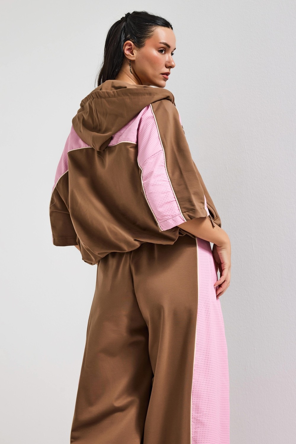 It's Basic Kadın Kahve Pembe S6-16 Alt Üst 2'li Tasarım Takım görsel 2