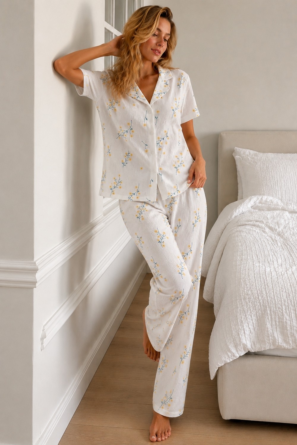 Fit Women Kadın Loose Kalıp Pamuklu Pembe Pijama Takımı