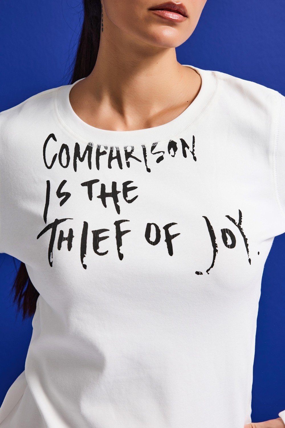It's Basic Kadın Beyaz W5 Yazı Baskılı %100 Pamuk Sweatshirt