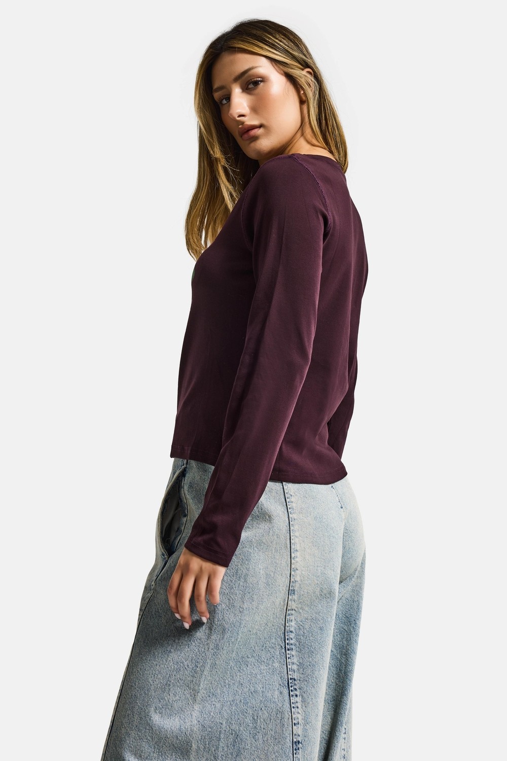 It's Basic Kadın Kahve Bordo W5 Free Amazing Baskılı Tasarım Sweatshirt görsel 6