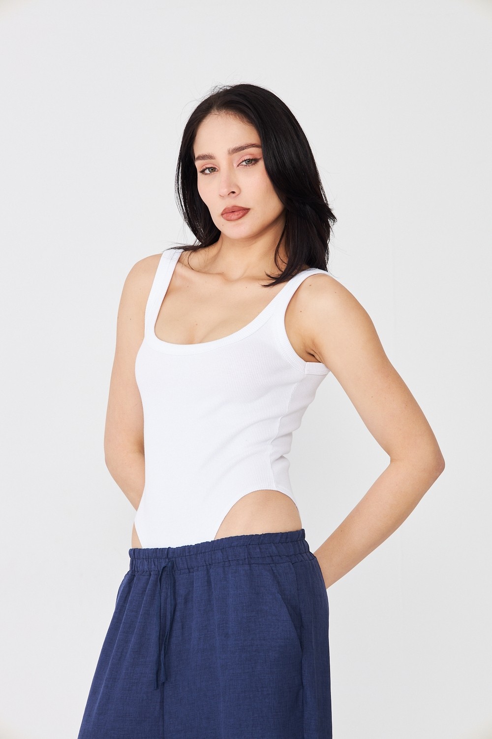 Distimi Askılı Fitilli Bodysuit Pamuk