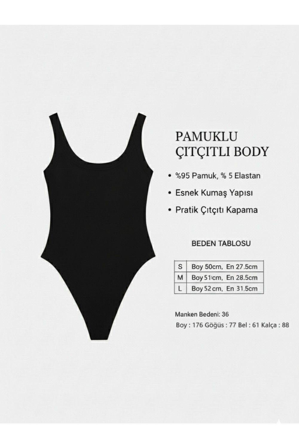 Distimi Askılı Fitilli Bodysuit Pamuk görsel 6