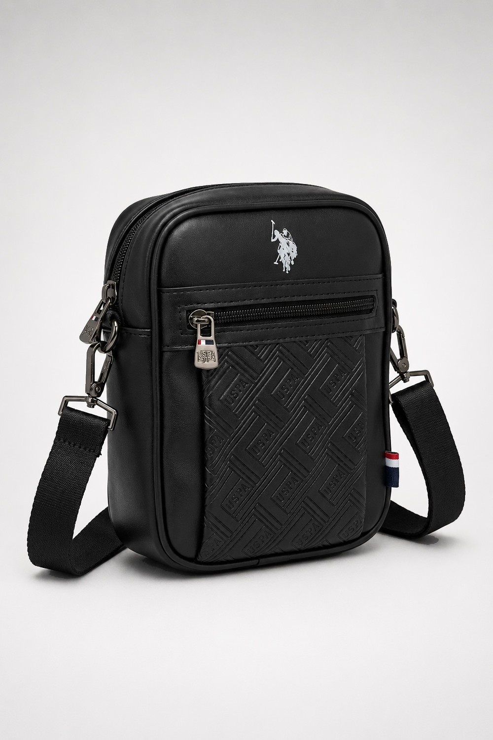U.S. Polo Assn. Siyah Erkek Deri Çapraz Postacı Çanta 26077 görsel 2